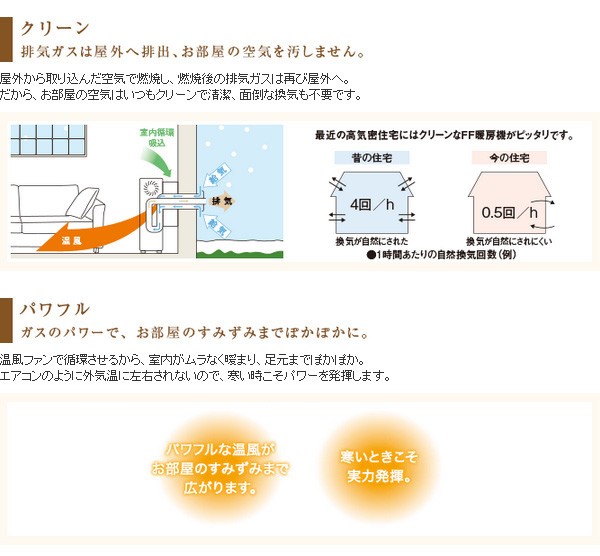 リンナイ（Rinnai） ガスFF暖房機 FF式 都市ガス/プロパンガス 木造8畳 コンクリート造10畳 RHF-309FT