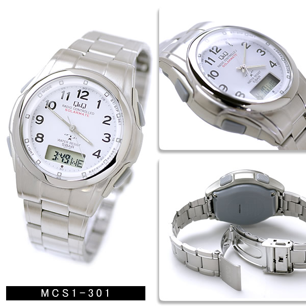 シチズン ソーラー電波アナデジ メンズ 腕時計 MCS1-301 MCS1-302 MCS2-301 MCS2-302 Q&Q