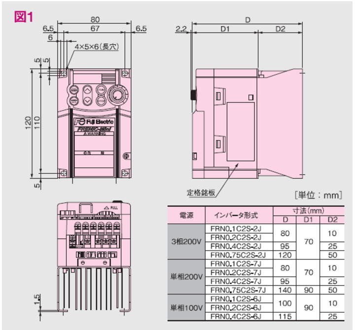 富士電機 FRN0.4C2S-2J インバータ 3相200Ｖ FRENIC-Miniシリーズ 