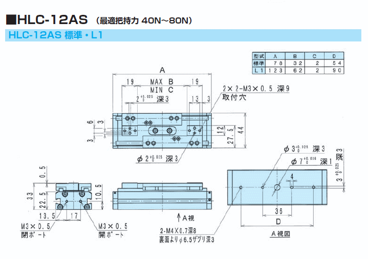 近藤製作所 HLC-12AS-ET3LS1 薄型ロングストローク平行ハンド-