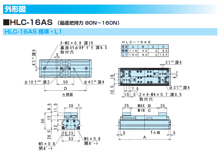 近藤製作所 HLC-16AS-ET2S1 薄型ロングストローク平行ハンド 近藤