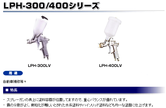 アネスト岩田 LPH-400-144LV 重力式 低圧スプレーガン LPH-400シリーズ