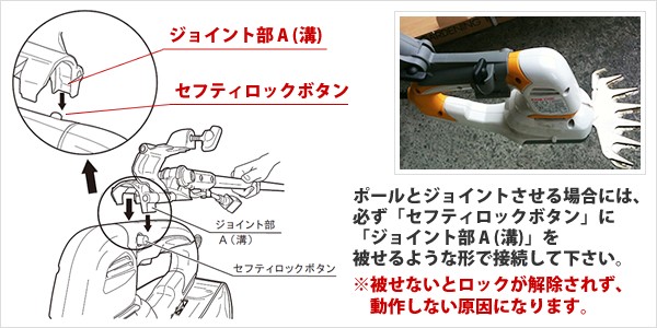 本体とポールのつなぎ方