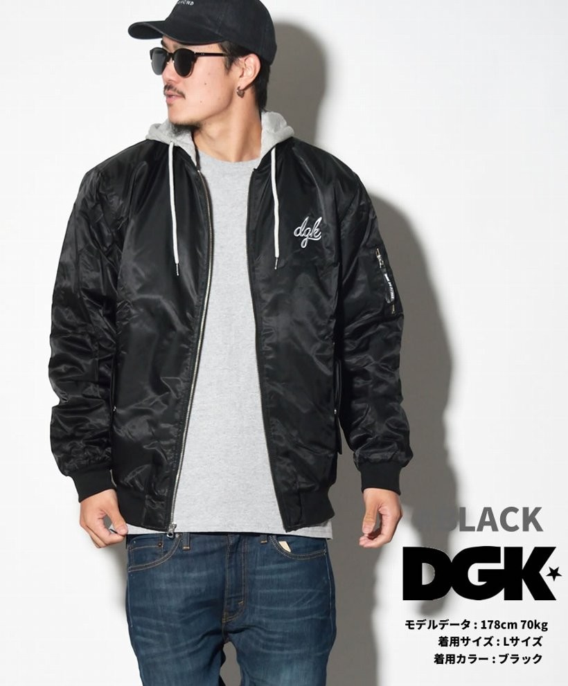 DGK ディージーケー フライトジャケット MA-1 ミリタリージャケット DEFEND JACKET ストリート系 B系 メンズ スケーター ファッション