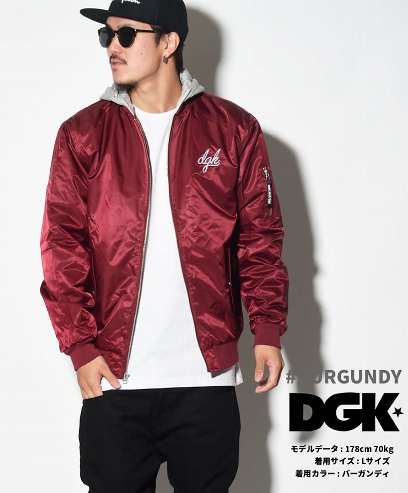 DGK ディージーケー フライトジャケット MA-1 ミリタリージャケット DEFEND JACKET ストリート系 B系 メンズ スケーター ファッション