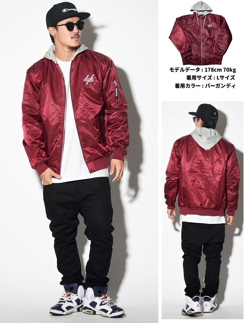 DGK ディージーケー フライトジャケット MA-1 ミリタリージャケット DEFEND JACKET ストリート系 B系 メンズ スケーター ファッション