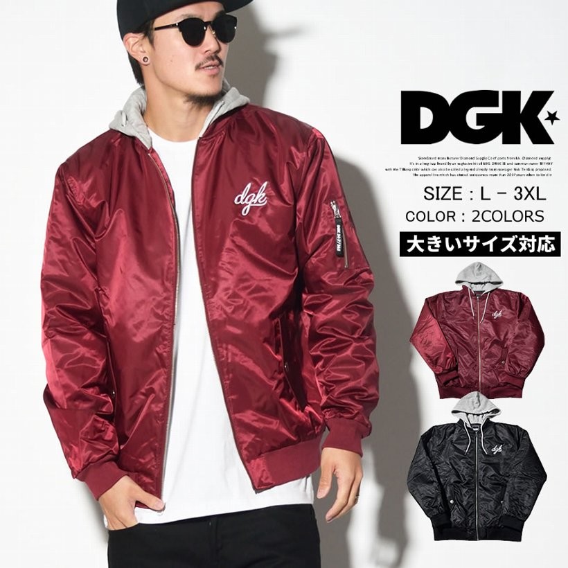 DGK ディージーケー フライトジャケット MA-1 ミリタリージャケット DEFEND JACKET ストリート系 B系 メンズ スケーター ファッション