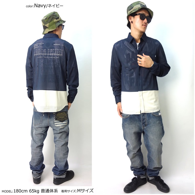 Lemar\u0026Dauley リマ\u2015\u0026ダウリー メッシュシャツ 半袖 メンズ LD14,33956 ストリート ヒップホップ B