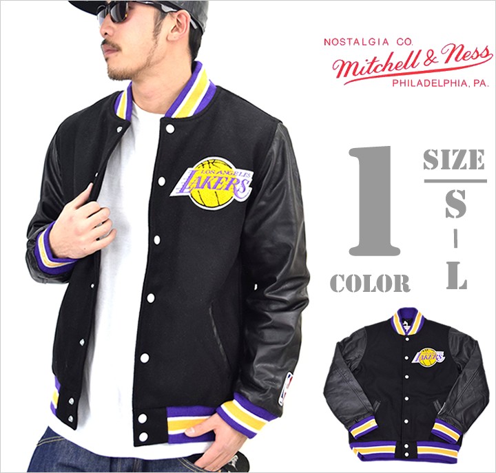 Mitchell Ness ミッチェル&ネス スタジャン 6054A NBA Los Angeles Lakers ヒップホップ B系