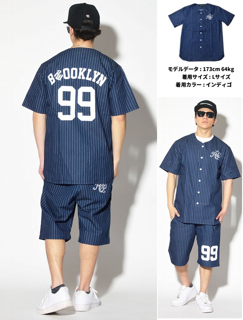 ROCA WEAR ロカウェア ベースボールシャツ 半袖シャツ メンズ RW172K01 b系 hiphop ヒップホップファッション RWOT143