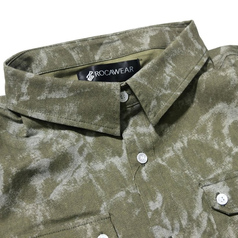 ROCA WEAR ロカウェア ミリタリーシャツ 半袖シャツ メンズ RW172W02 b系 hiphop ヒップホップファッション RWOT144