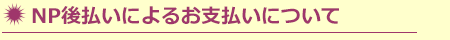 NP後払いによるお支払いについて