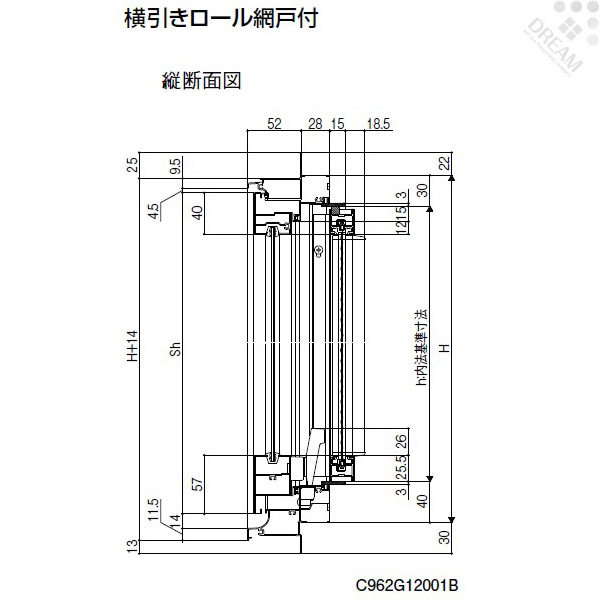 アルミサッシ 横すべり出し窓 デュオSG 単板ガラス 半外付枠 03603 W405×H370mm LIXIL/TOSTEM アルミサッシ