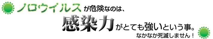 ノロウイルスが危険なのは、強力な感染力があり、なかなか死滅しない事です。