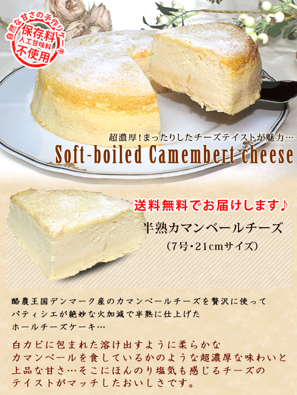 お取り寄せ ネットスーパー Fbクリエイト 送料無料 半熟カマンベールチーズケーキ ホール7号 21cm