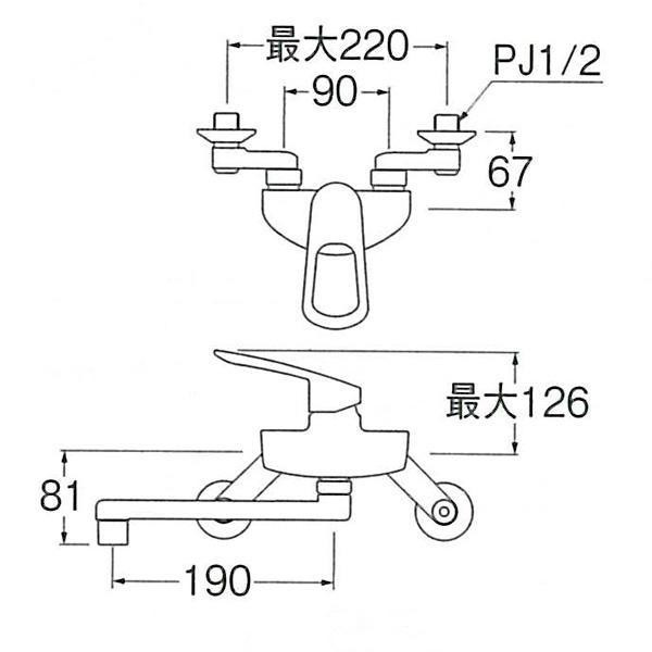 オンラインストア大阪 SANEI三栄水栓 SANEI キッチン用(壁付) シングル混合栓 寒冷地仕様 K1712E2K-13  直販最激安-ssl.daikyogo.or.jp