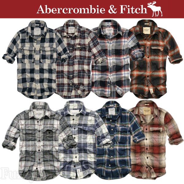 Abercrombie&Fitch メンズ 長袖 長袖 チェックシャツ