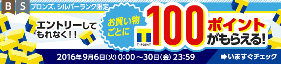 お買い物ごとに100ポイントがもらえる!