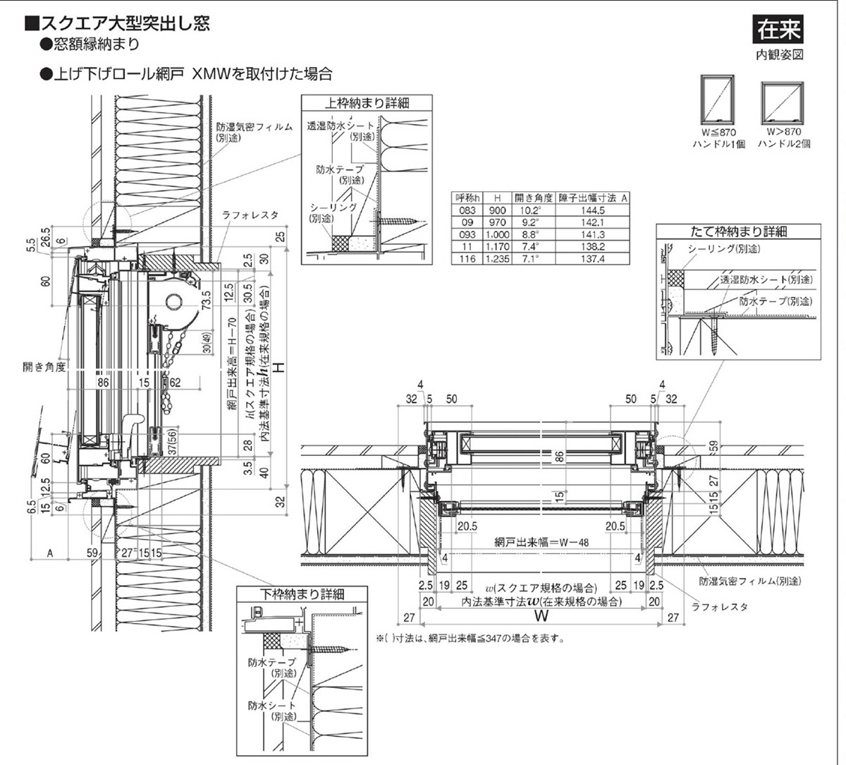 YKKap ウインスターWinstar JXSスクエア大型突き出し窓 幅1235mm×高1170mm 11911 jxs11911sjq