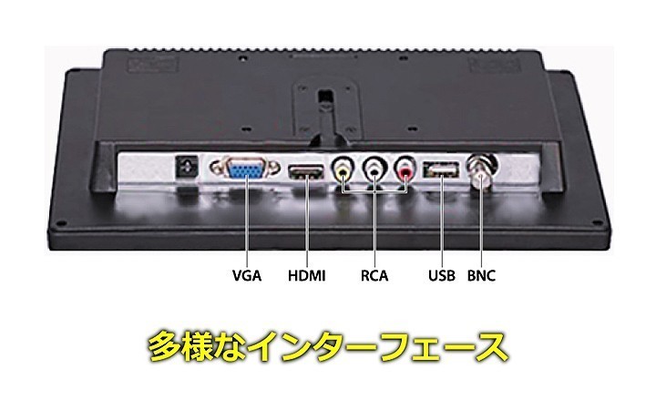 【に人気】オンダッシュモニター 10インチ メディアプレーヤー機能 IPS液晶 HDMI/VGA/RCA入力搭載 スピーカー内蔵 12/24V両対応 OMT101 10インチ～