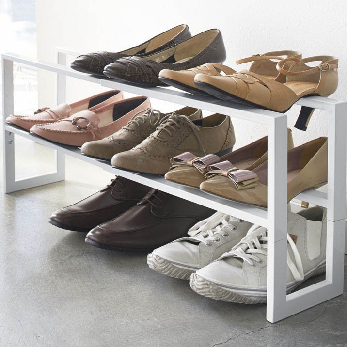 Prompt Decision Flexible Shoes Rack 2 Step Line White Entranceway Storage Shoe Rack Real Yahoo Auction Salling