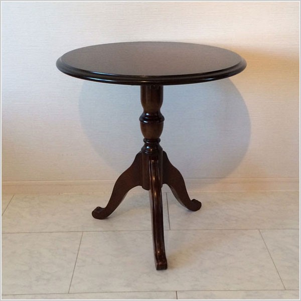カリモク サイドテーブル 木製 コーヒーテーブル アンティーク風 丸テーブル :kari-tc7029nk:インテリア バグース - 通販