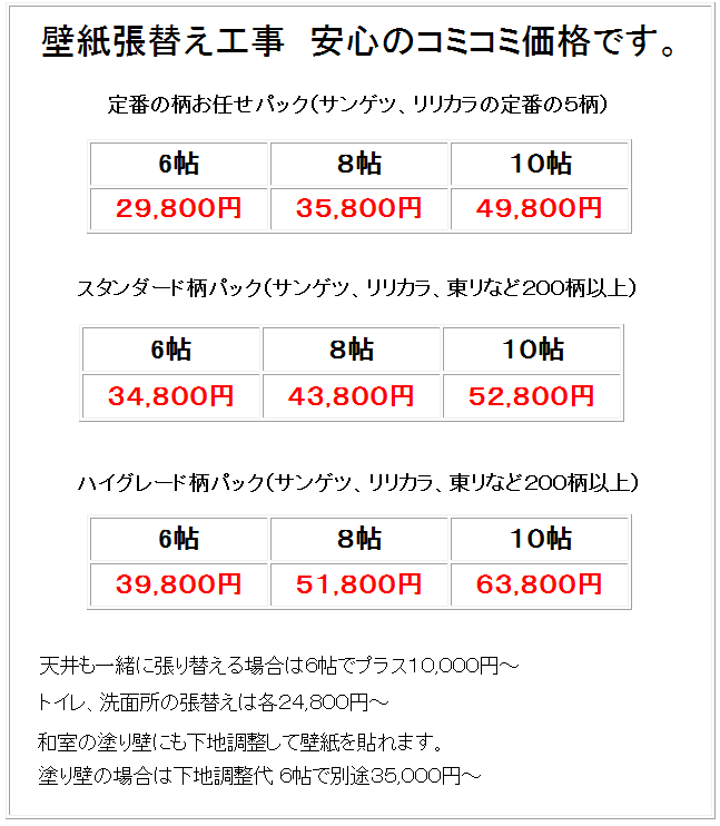 江戸川区の壁紙 クロス張替えが仰天の激安価格 張替本舗九宝堂