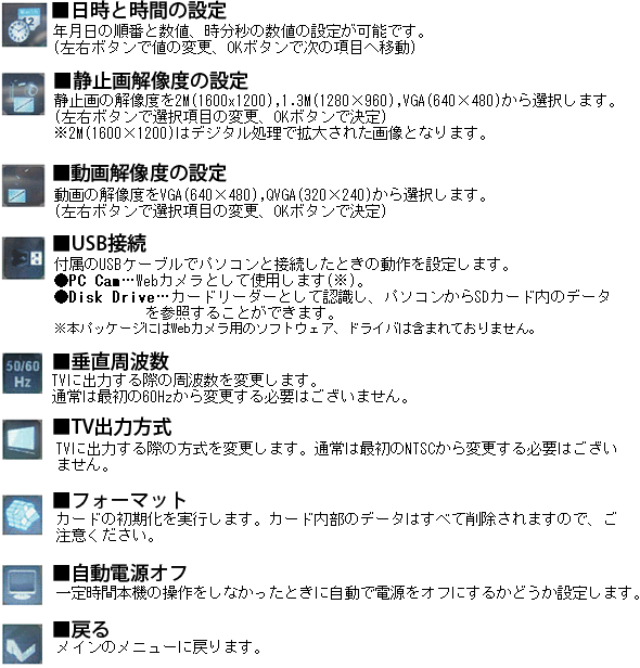 アイコン説明