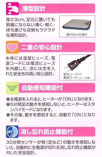 薄型デスクヒーター機能詳細