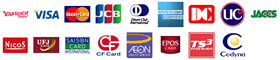 Yahoo!JAPAN, VISA, MasterCard, JCB, DINERS, AMEX, DC, UC, JACCS, NICOS, UFJ, SAISON, FC, AEON, EPOS, �ȥ西�ե����ʥ�, Cedyna
