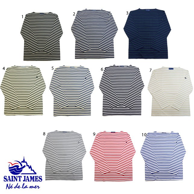 SAINT JAMES セントジェームス ウエッソン ボーダー カットソー ロンT バスクシャツ 長袖インナー メンズ レディース