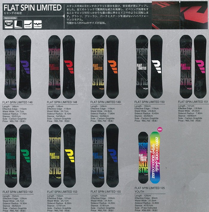 セール！011 artistic 15-16 FLAT SPIN LIMITED 150cm 送料無料 [ゼロ