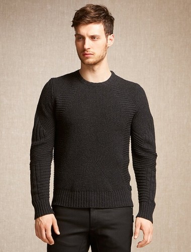 BELSTAFF/ベルスタッフ/ウールカシミヤクルーネックニット/Lincefield Sweater/ブラック/bel301805