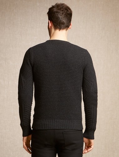 BELSTAFF/ベルスタッフ/ウールカシミヤクルーネックニット/Lincefield Sweater/ブラック/bel301805