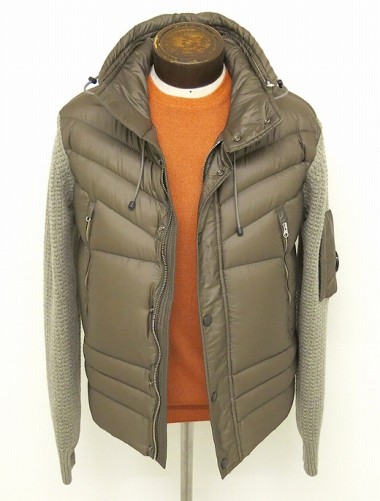 CP COMPANY/シーピーカンパニー/薄手ダウンニットブルゾン/カーキ/cp301802