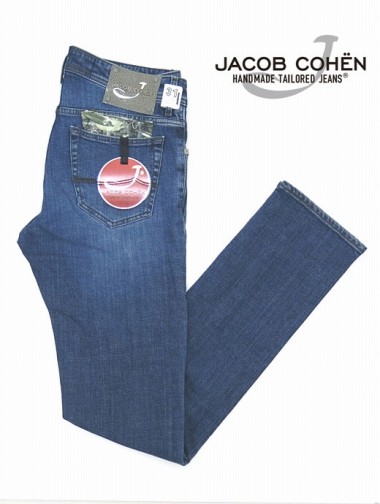 JACOB COHEN/ヤコブコーエン/ストレッチデニム/ジーンズ/J688/エイ革パッチ/インディゴブルー/ja8012576