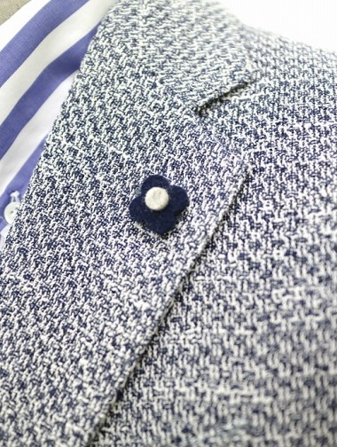 LARDINI ラルディーニ コットンリネンジャケット ブルー×ホワイト 2016SS春夏 lar320202