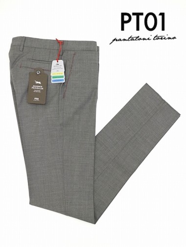 PT01 ピーティーゼロウーノ ストレッチスラックス SUMMER TRAVELLER EVO FIT グレー pt302401