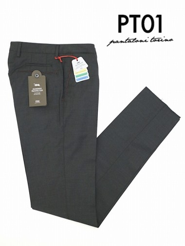 PT01 ピーティーゼロウーノ ストレッチスラックス SUMMER TRAVELLER EVO FIT チャコールグレー pt302402