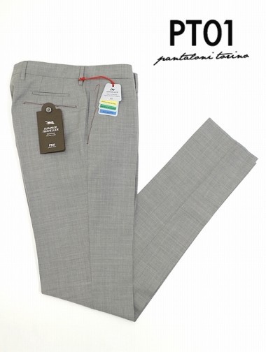 PT01 ピーティーゼロウーノ ストレッチスラックス SUMMER TRAVELLER EVO FIT ライトグレー  pt302408