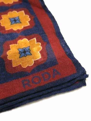 RODA/ロダ/ポケットチーフ/ウール/ネイビー/rod301607