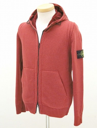 STONE ISLAND/ストーンアイランド/フーデッドニットブルゾン/レッド/sti301801