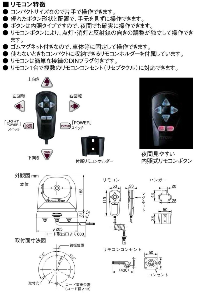 パトライト リモートコントロールサーチライト 【通常2～3日】HS-A