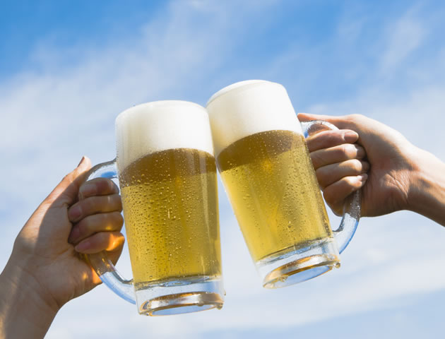 ビールで乾杯