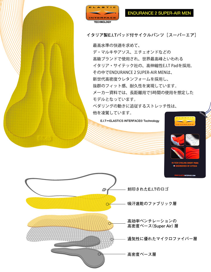パッド付きサイクルパンツ