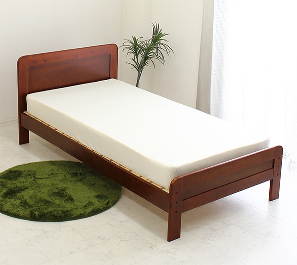 ベッド シングル すのこベッド マットレス付き ボンネルコイル 木製 カントリー調