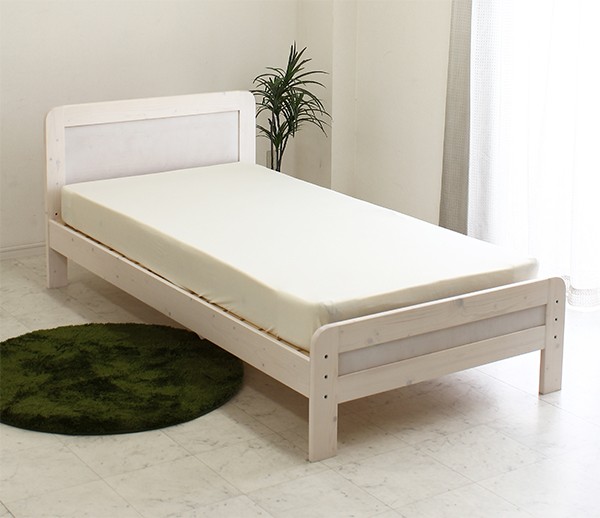 ベッド シングル すのこベッド マットレス付き ポケットコイル 木製 カントリー調