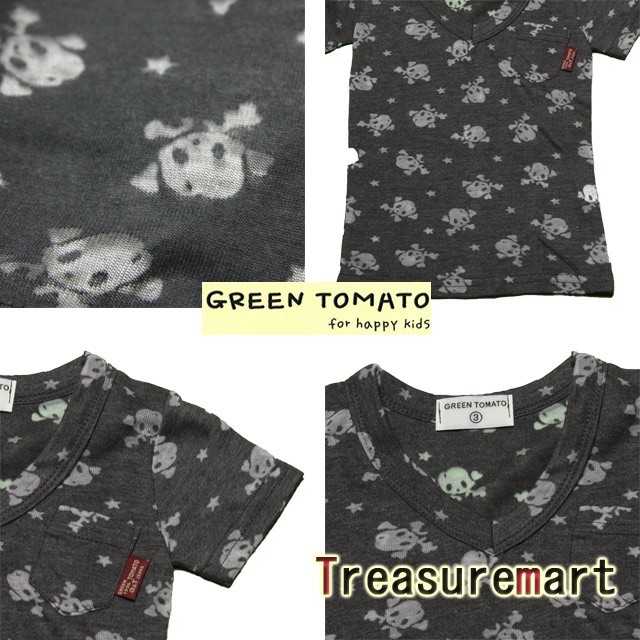 スカルVネックTEE