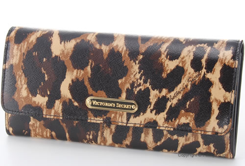 【VICTORIAS SECRET】ヴィクトリアシークレット 財布 レザー 長財布 レオパード柄