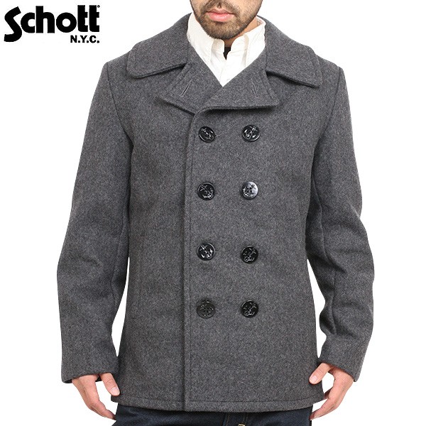 Schott グレー ウール ミリタリージャケット Schott N.Y.C ショット SCHOTT 740B ボーイズ ウール ダブル